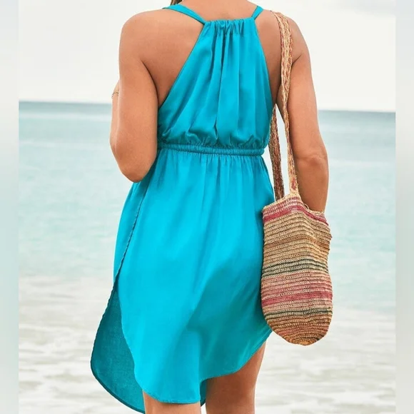 Swimsuits for All Teal Tenley Surplice Coverup Short Dress Size 18/20 - Picture 2 of 12